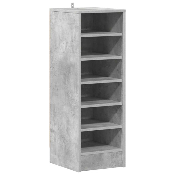 Betongrauer Schuhschrank aus Holz