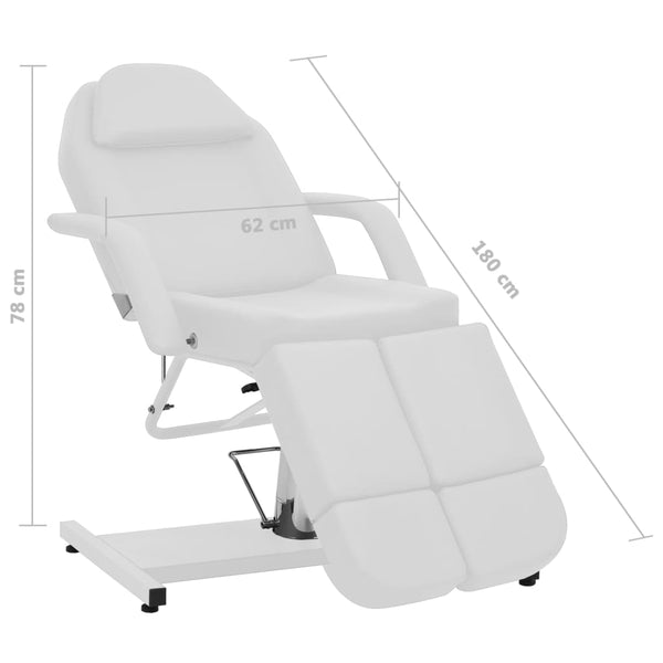 vidaXL Chaise de beauté en similicuir blanc 180x62x78 cm