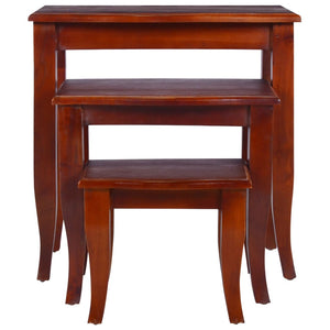 vidaXL Tables d'appoint tables gigognes 3 pcs bois massif d'acajou