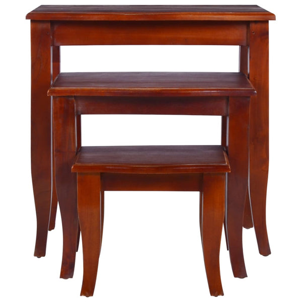 vidaXL Tables d'appoint tables gigognes 3 pcs bois massif d'acajou