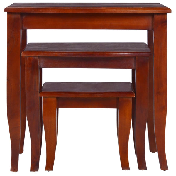 vidaXL Tables d'appoint tables gigognes 3 pcs bois massif d'acajou