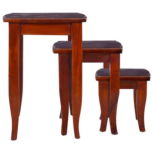 vidaXL Tables d'appoint tables gigognes 3 pcs bois massif d'acajou