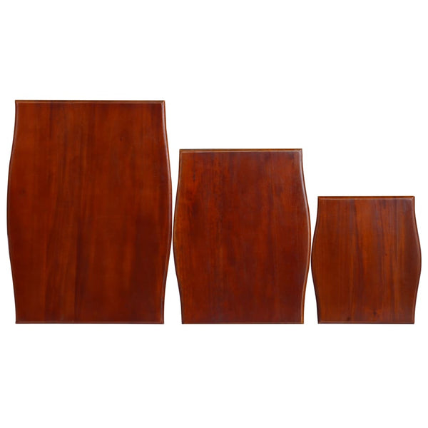 vidaXL Tables d'appoint tables gigognes 3 pcs bois massif d'acajou