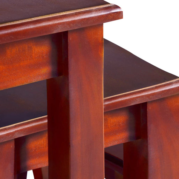 vidaXL Tables d'appoint tables gigognes 3 pcs bois massif d'acajou