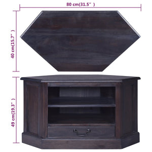 Eck TV Schrank aus Mahagoni 80cm