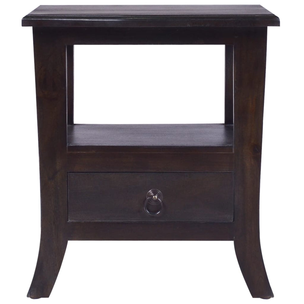 vidaXL Bedside Table Light Black 40x40x45 cm Solid Mahogany Wood
