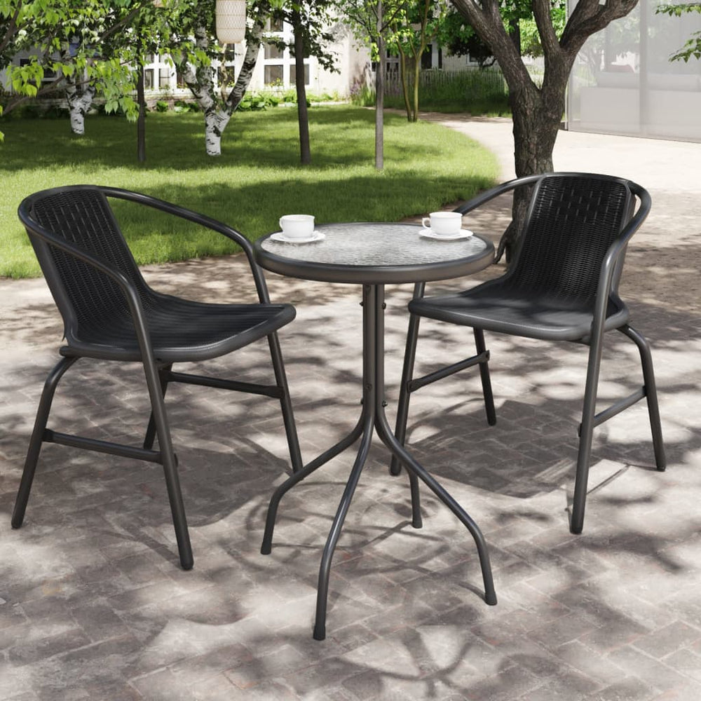 Gartentisch Ø50x71 cm Stahl Anthrazit