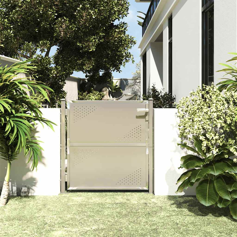 vidaXL Portail de jardin 100x100 cm en acier inoxydable