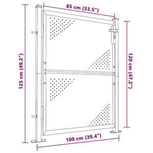 Gartentor 100x120 cm Edelstahl