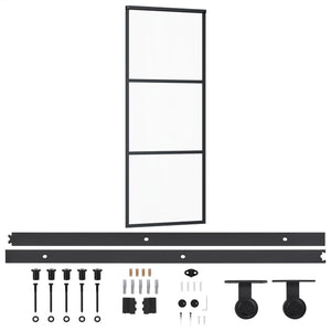 Schiebetür mit Beschlag ESG-Glas & Aluminium 76x205 cm