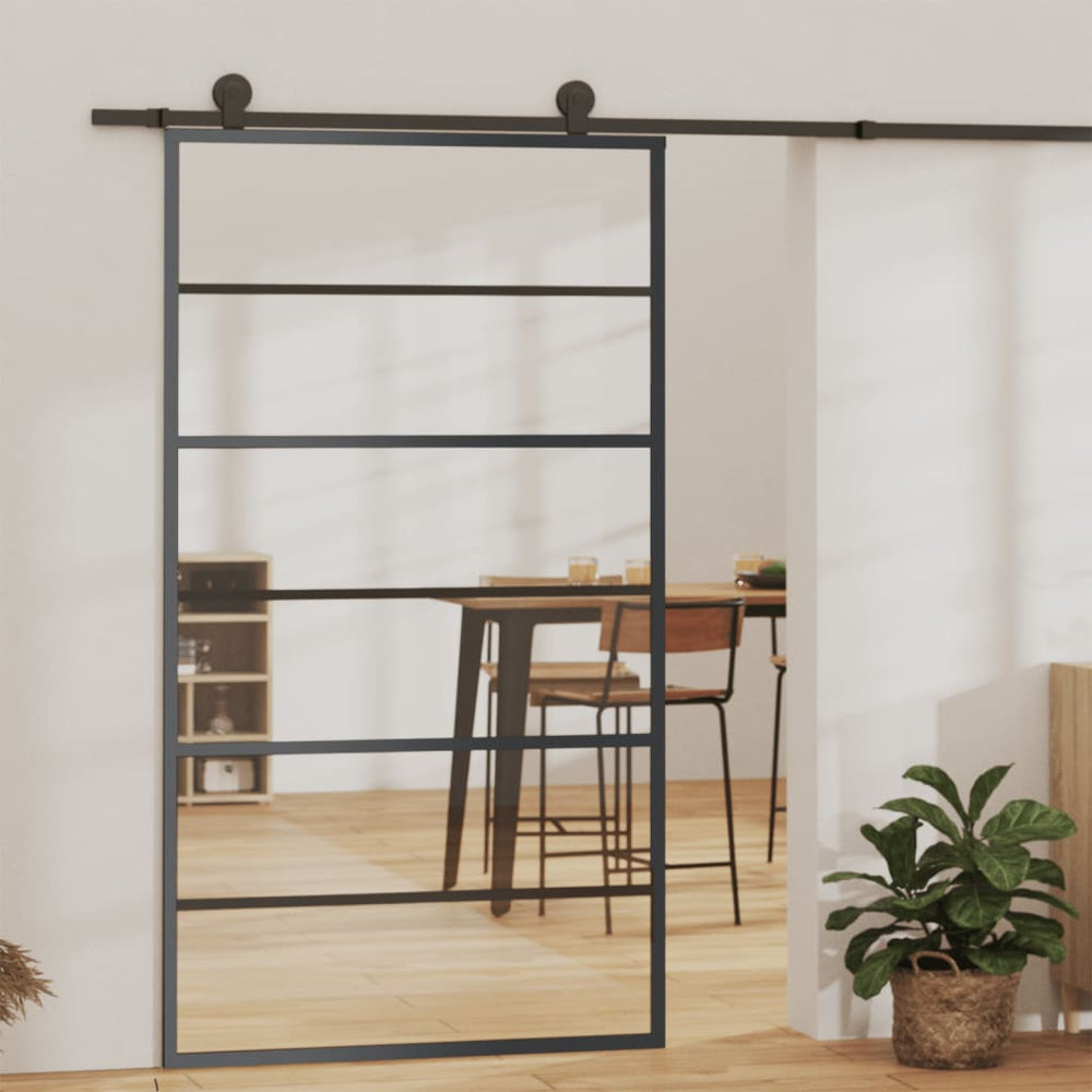Schiebetür mit Beschlag ESG-Glas & Aluminium 102x205 cm