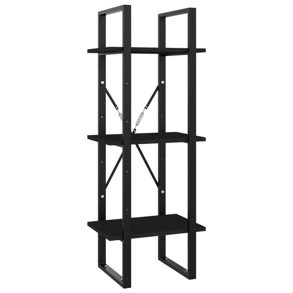Bücherregal 5 Fächer Schwarz 40x30x175 cm Holzwerkstoff