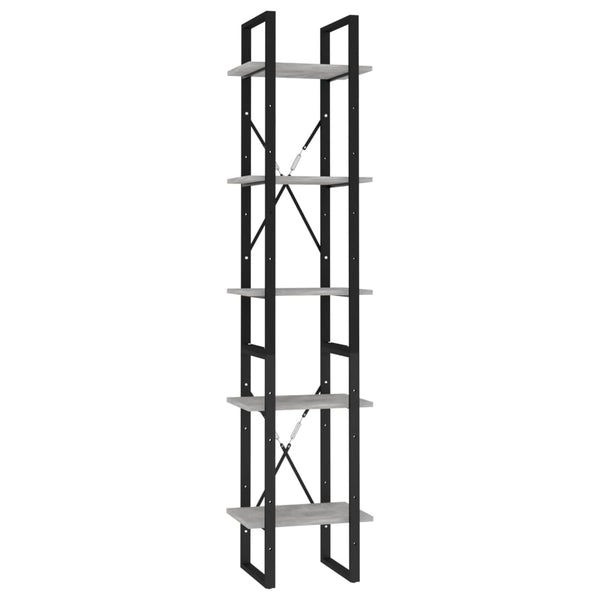 vidaXL Bibliothèque 5 étagères gris béton 40x30x175 cm en bois d'ingénierie