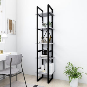 vidaXL Bibliothèque 5 étagères gris béton 40x30x175 cm en bois d'ingénierie