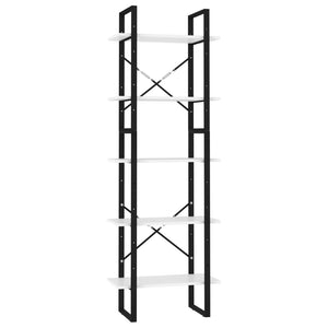 Bücherregal 5 Fächer Weiß 60x30x175 cm Holzwerkstoff