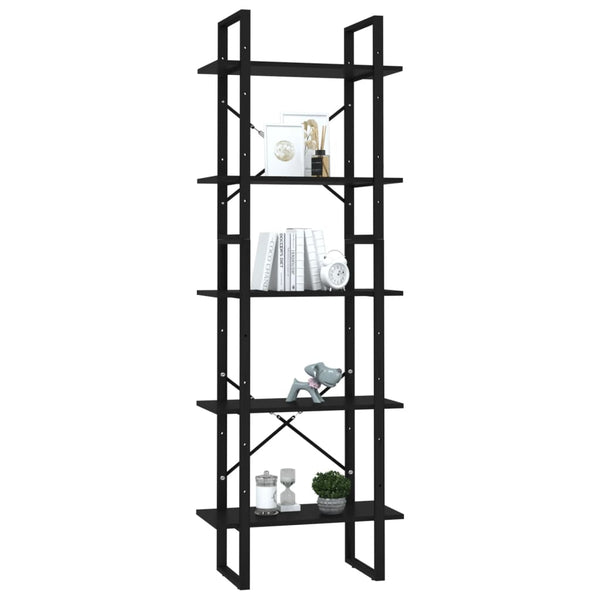 Bücherregal 5 Fächer Weiß 60x30x175 cm Holzwerkstoff