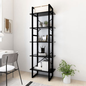 Bücherregal 5 Fächer Weiß 60x30x175 cm Holzwerkstoff