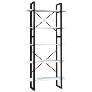 Bücherregal 5 Fächer Weiß 80x30x175 cm Holzwerkstoff