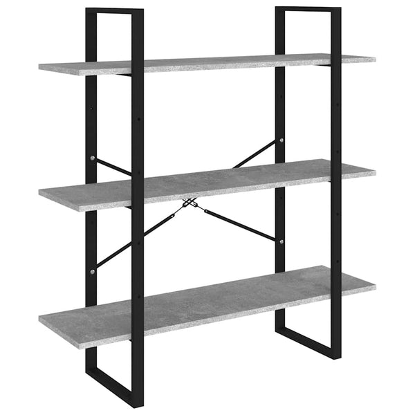 vidaXL Bibliothèque 5 étagères Gris béton 100x30x175 cm Bois d'ingénierie