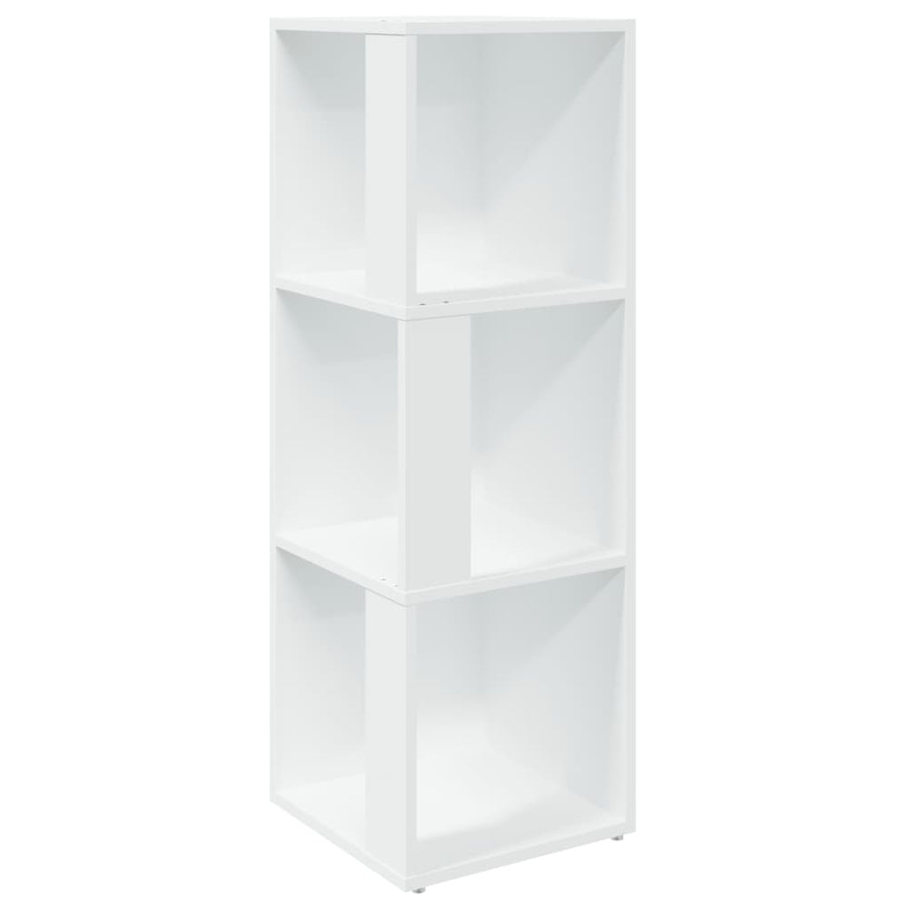 vidaXL Étagère d'angle blanc 33x33x100 cm Bois d'ingénierie