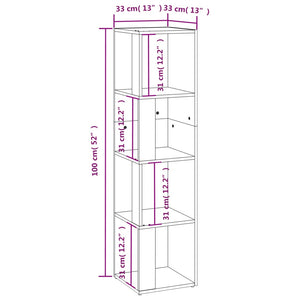 Weißes Eckregal, 132 cm hoch