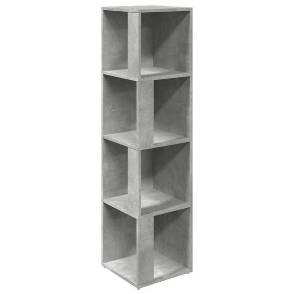 Betongraues Eckregal, 33x33x132 cm