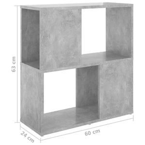 Betongraues Bücherregal, 60 cm
