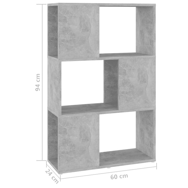 Betongraues Bücherregal Raumteiler 60x94 cm