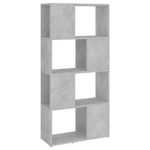 Betongraues Bücherregal/Raumteiler, 60 cm