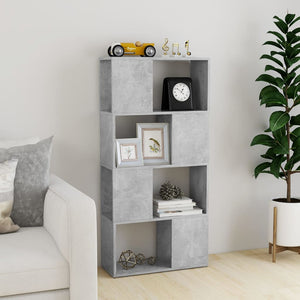 Betongraues Bücherregal/Raumteiler, 60 cm