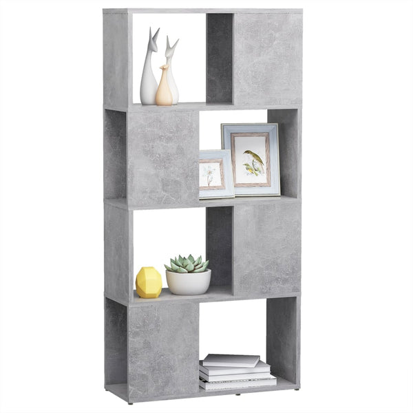 Betongraues Bücherregal/Raumteiler, 60 cm