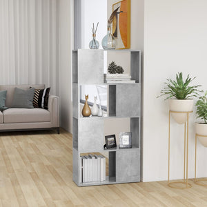 Betongraues Bücherregal/Raumteiler, 60 cm
