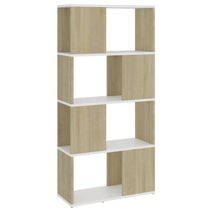 Weißes Bücherregal Sonoma-Eiche 60x24x124,5 cm