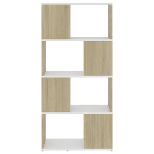 Weißes Bücherregal Sonoma-Eiche 60x24x124,5 cm