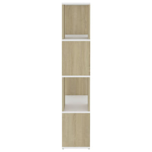 Weißes Bücherregal Sonoma-Eiche 60x24x124,5 cm
