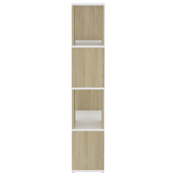 Weißes Bücherregal Sonoma-Eiche 60x24x124,5 cm