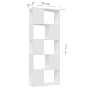 Weißes Bücherregal Raumteiler 60x24x155