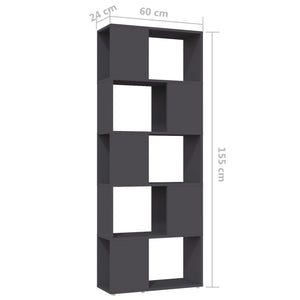 Graues Bücherregal Raumteiler 60x155 cm