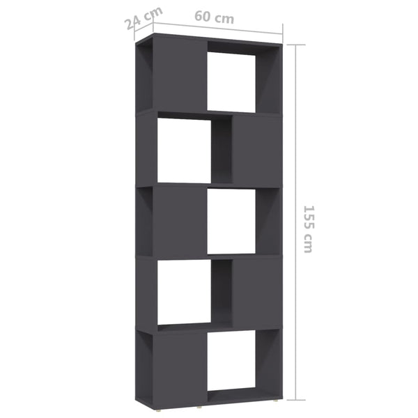 Graues Bücherregal Raumteiler 60x155 cm