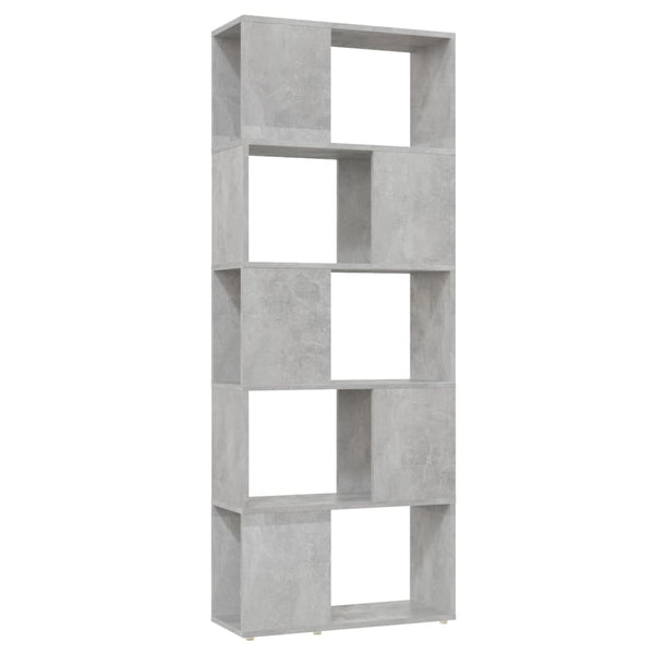 Betongraues Bücherregal Raumteiler 60x24x155 cm