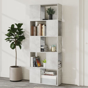 Betongraues Bücherregal Raumteiler 60x24x155 cm
