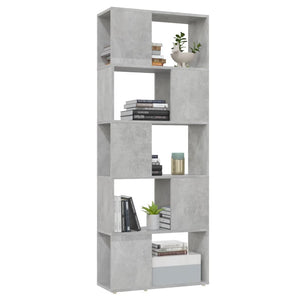 Betongraues Bücherregal Raumteiler 60x24x155 cm