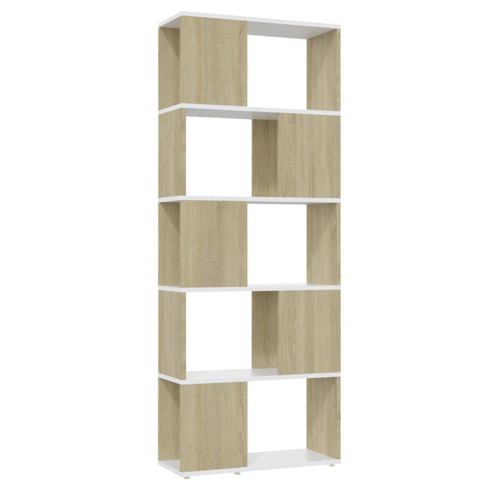 Bücherregal Raumteiler Weiß/Sonoma-Eiche 60x155 cm