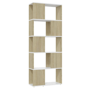 Bücherregal Raumteiler Weiß/Sonoma-Eiche 60x155 cm