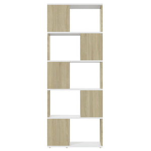 Bücherregal Raumteiler Weiß/Sonoma-Eiche 60x155 cm