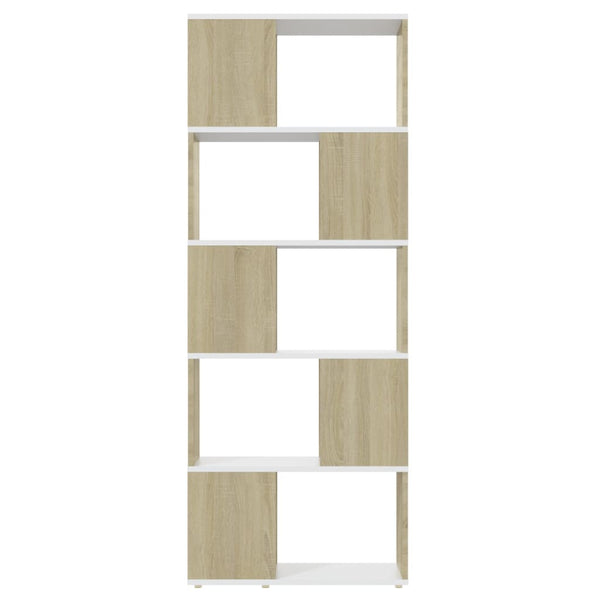 Bücherregal Raumteiler Weiß/Sonoma-Eiche 60x155 cm