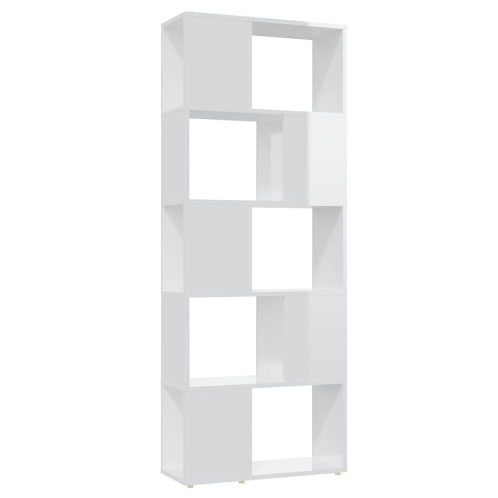 Hochglanz Bücherregal Raumteiler Weiß 60x155 cm