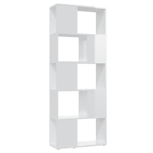 Hochglanz Bücherregal Raumteiler Weiß 60x155 cm