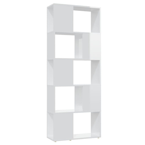 Hochglanz Bücherregal Raumteiler Weiß 60x155 cm