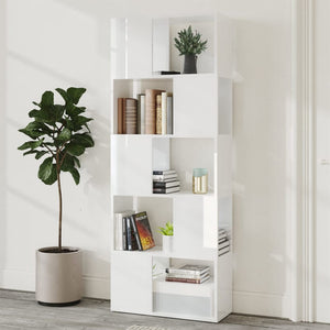 Hochglanz Bücherregal Raumteiler Weiß 60x155 cm